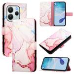 For Redmi Note 14 4G 164.84mm PT003 Marble Pattern Flip Leather Phone Case(Rose Gold)