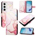 For Samsung Galaxy S24 FE 5G PT003 Marble Pattern Flip Leather Phone Case(Rose Gold)