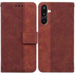 For Samsung Galaxy M16 5G / F16 5G / M36 5G Geometric Embossed Leather Phone Case(Brown)