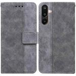 For Samsung Galaxy M16 5G / F16 5G / M36 5G Geometric Embossed Leather Phone Case(Grey)