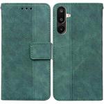 For Samsung Galaxy M16 5G / F16 5G / M36 5G Geometric Embossed Leather Phone Case(Green)