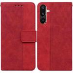 For Samsung Galaxy M16 5G / F16 5G / M36 5G Geometric Embossed Leather Phone Case(Red)