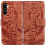 For Samsung Galaxy M16 5G / F16 5G / M36 5G Tiger Embossing Pattern Flip Leather Phone Case(Brown)