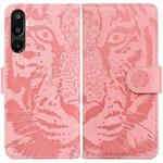 For Samsung Galaxy M16 5G / F16 5G / M36 5G Tiger Embossing Pattern Flip Leather Phone Case(Pink)