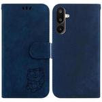 For Samsung Galaxy M16 5G / F16 5G / M36 5G Little Tiger Embossed Leather Phone Case(Dark Blue)
