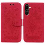 For Samsung Galaxy M16 5G / F16 5G / M36 5G Butterfly Rose Embossed Leather Phone Case(Red)