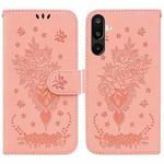 For Samsung Galaxy M16 5G / F16 5G / M36 5G Butterfly Rose Embossed Leather Phone Case(Pink)