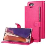 For Samsung Galaxy Note20 GOOSPERY BLUE MOON Crazy Horse Texture Horizontal Flip Leather Case With Bracket & Card Slot & Wallet(Rose Red)