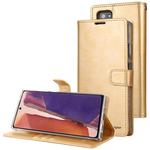 For Samsung Galaxy Note20 GOOSPERY BLUE MOON Crazy Horse Texture Horizontal Flip Leather Case With Bracket & Card Slot & Wallet(Gold)