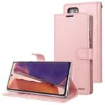 For Samsung Galaxy Note20 Ultra GOOSPERY BLUE MOON Crazy Horse Texture Horizontal Flip Leather Case With Bracket & Card Slot & Wallet(Pink)