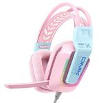 ONIKUMA X13 RGB Colorful Lighting Wired Gaming Headset with Microphone, Length:2.2m(Pink)