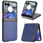 For Motorola Razr 50 Crocodile Texture Back Cover Phone Case(Blue)