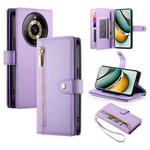 For Realme 11 Pro / 11 Pro+ Nine Card-slot Zipper Wallet Bag Leather Phone Case(Purple)