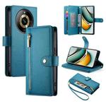 For Realme 11 Pro / 11 Pro+ Nine Card-slot Zipper Wallet Bag Leather Phone Case(Blue)