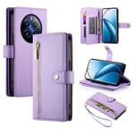 For Realme 12 Pro / 12 Pro+ Nine Card-slot Zipper Wallet Bag Leather Phone Case(Purple)