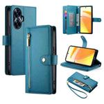 For Realme C55 / Narzo N55 Nine Card-slot Zipper Wallet Bag Leather Phone Case(Blue)