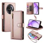 For Realme 13+ Nine Card-slot Zipper Wallet Bag Leather Phone Case(Pink)