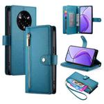 For Realme 14 Pro+ Nine Card-slot Zipper Wallet Bag Leather Phone Case(Blue)