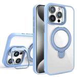 For iPhone 15 Pro Max Lens Protection & Ring Bracket MagSafe Phone Case(Sierra Blue)