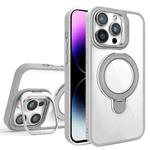 For iPhone 14 Pro Lens Protection & Ring Bracket MagSafe Phone Case(Grey)