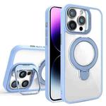 For iPhone 14 Pro Lens Protection & Ring Bracket MagSafe Phone Case(Sierra Blue)