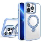 For iPhone 13 Pro Max Lens Protection & Ring Bracket MagSafe Phone Case(Sierra Blue)