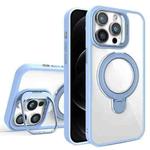 For iPhone 12 Pro Max Lens Protection & Ring Bracket MagSafe Phone Case(Sierra Blue)