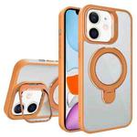 For iPhone 11 Lens Protection & Ring Bracket MagSafe Phone Case(Orange)