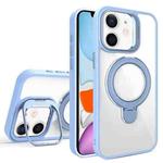 For iPhone 11 Lens Protection & Ring Bracket MagSafe Phone Case(Sierra Blue)