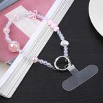 Mobile Phone Anti-lost Dazzling Colorful Pearls Short Bead Chain(Pink)