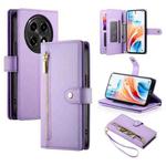 For OPPO A2 Pro / A3 Pro Nine Card-slot Zipper Wallet Bag Leather Phone Case(Purple)