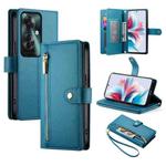 For OPPO Reno11 F Nine Card-slot Zipper Wallet Bag Leather Phone Case(Blue)