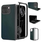 For Google Pixel 9 Pro Fold PU Leather Black Frame Full Coverage Phone Case(Green)