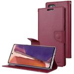 For Samsung Galaxy Note20 GOOSPERY Bravo Diary Crazy Horse Texture Horizontal Flip Leather Case With Bracket & Card Slot & Wallet(Wine Red)