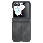 For Motorola Razr 50 Integrated Film Hinge Folding PU Phone Case(Black)