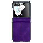 For Motorola Razr 50 Integrated Film Hinge Folding PU Phone Case(Purple)