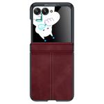 For Motorola Razr 60 Integrated Film Hinge Folding PU Phone Case(Red)