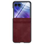 For Motorola Razr 60 Ultra Integrated Film Hinge Folding PU Phone Case(Red)
