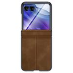 For Motorola Razr 60 Ultra Integrated Film Hinge Folding PU Phone Case(Brown)