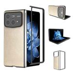 For Xiaomi Mix Fold 4 PU Leather Black Frame Full Coverage Phone Case(Gold)