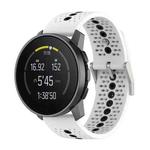 For Suunto Race S Colorful Hole Silicone Watch Band(White Black)