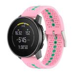 For Suunto Race S Colorful Hole Silicone Watch Band(Pink Mint Green)