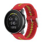 For Suunto Race S Colorful Hole Silicone Watch Band(Red Green)