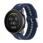 For Suunto Race S Colorful Hole Silicone Watch Band(Midnight Blue Grey)