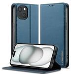 For iPhone 15 LC.IMEEKE L1 Series Frosted Fine Texture PU Phone Case(Blue)