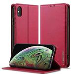 For iPhone XS Max LC.IMEEKE L1 Series Frosted Fine Texture PU Phone Case(Red)