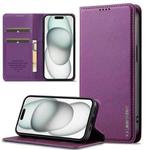 For iPhone 14 / 13 LC.IMEEKE L1 Series Frosted Fine Texture PU Phone Case(Purple)