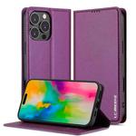 For iPhone 16 Pro Max LC.IMEEKE L1 Series Frosted Fine Texture PU Phone Case(Purple)