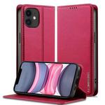 For iPhone 12 / 12 Pro LC.IMEEKE L1 Series Frosted Fine Texture PU Phone Case(Red)