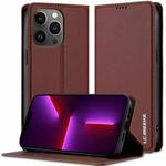 For iPhone 11 Pro Max LC.IMEEKE L1 Series Frosted Fine Texture PU Phone Case(Brown)